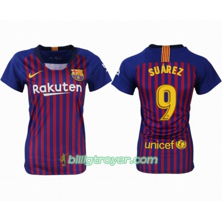 Billige Fotballdrakter FC Barcelona SUAREZ 9 Dame Hjemmedraktsett 2018/19 Kortermet